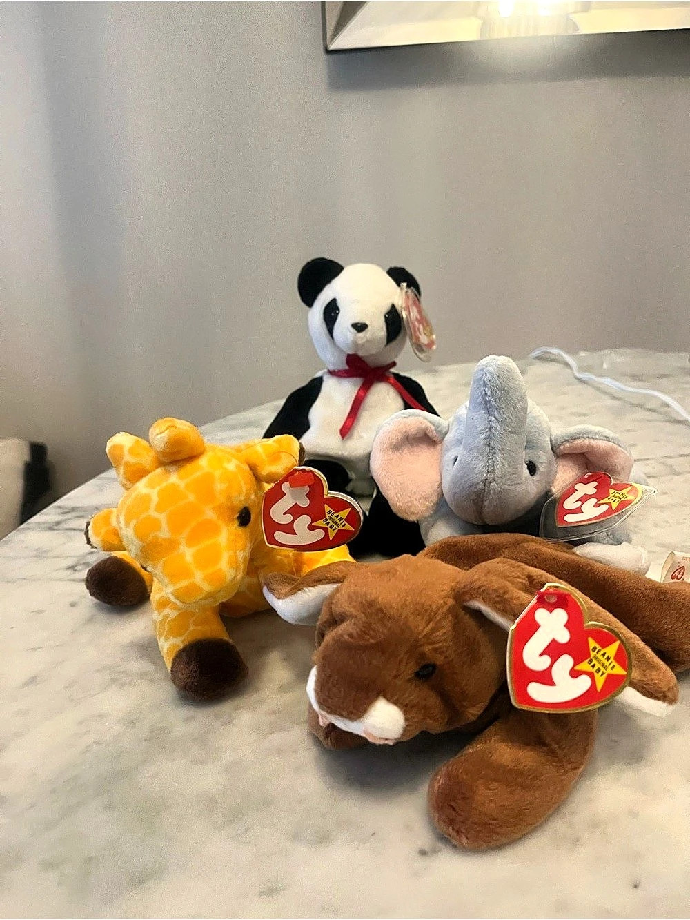 โจ Vintage Ty Beanie Babies Bundle - Set of 4 (Twigs, Ears, Peanut, Fortune) โจ